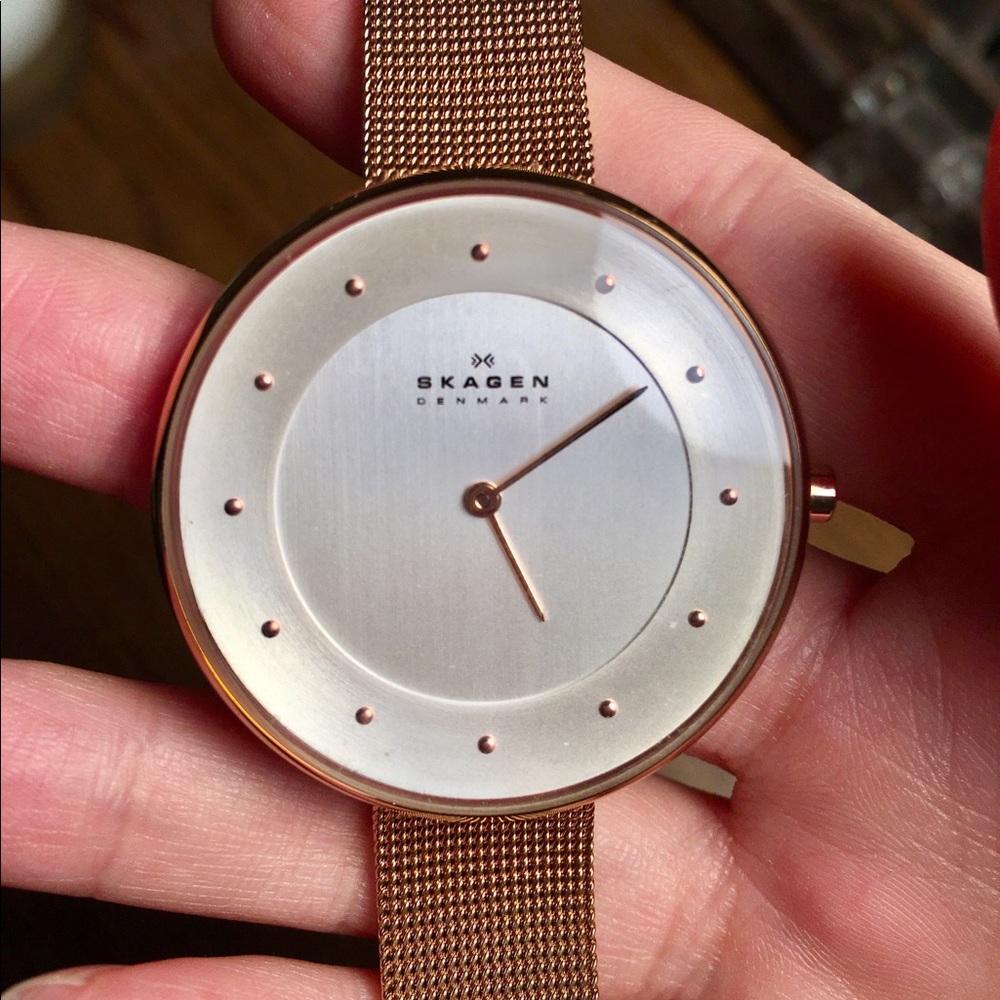 Skagen Rose Gold Stainless Steel Bracelet Watch - Picture 6 of 7